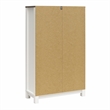 Pemberly Row Rustic Farmhouse Bookcase Cabinet - White w/Brown Oak