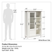 Pemberly Row Rustic Farmhouse Bookcase Cabinet - White w/Brown Oak
