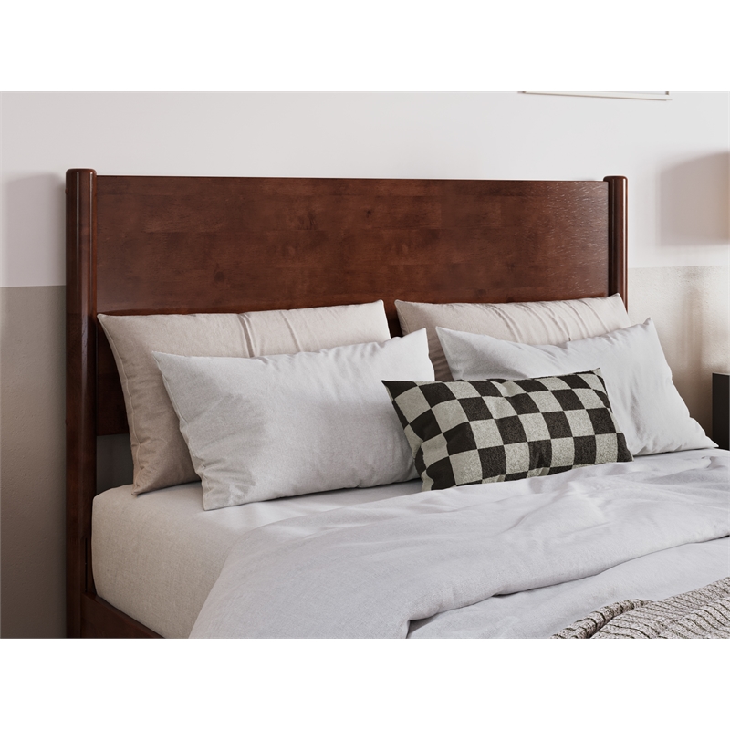 Pemberly Row Modern Full Wood Low Profile Platform Bed in Walnut