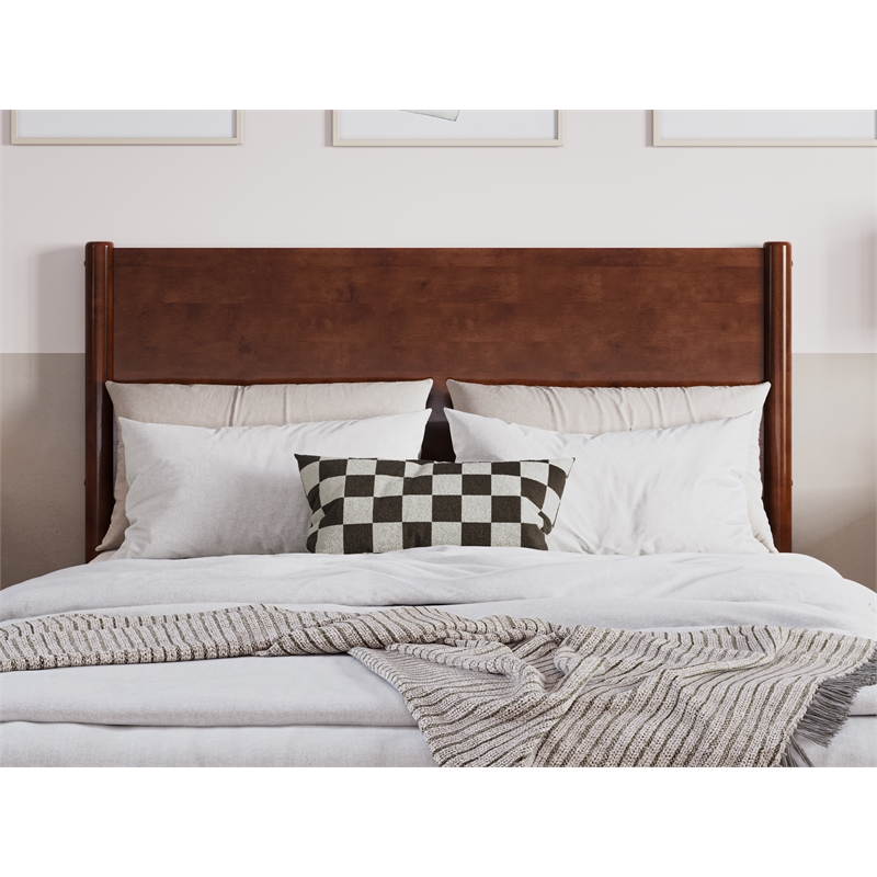 Pemberly Row Modern Full Wood Low Profile Platform Bed in Walnut