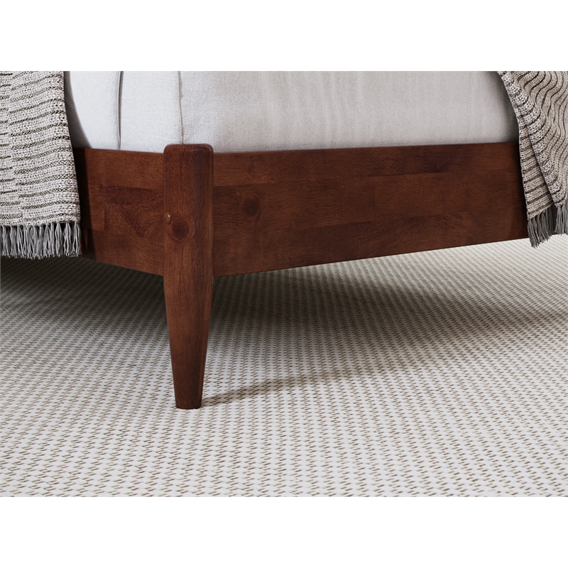 Pemberly Row Modern Full Wood Low Profile Platform Bed in Walnut