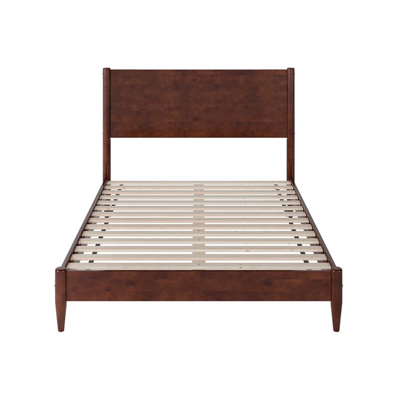 Pemberly Row Modern Full Wood Low Profile Platform Bed in Walnut