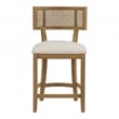 Pemberly Row 3 Piece Coastal Linen Fabric Counter Stool Set in Beige