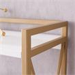 Pemberly Row Contemporary Mixed Metal and Wood Bookshelf in White/Gold