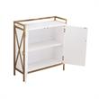 Pemberly Row Mixed Metal and Wood Foyer Cabinet in White/Gold