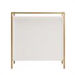Pemberly Row Mixed Metal and Wood Foyer Cabinet in White/Gold