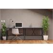 Pemberly Row Collapsible X Desk - Gray Herringbone/Matte Black