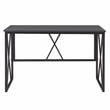 Pemberly Row Collapsible X Desk - Gray Herringbone/Matte Black