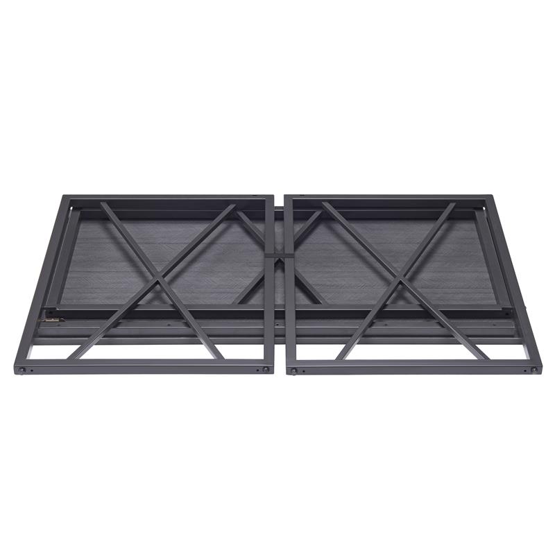 Pemberly Row Collapsible X Desk - Gray Herringbone/Matte Black