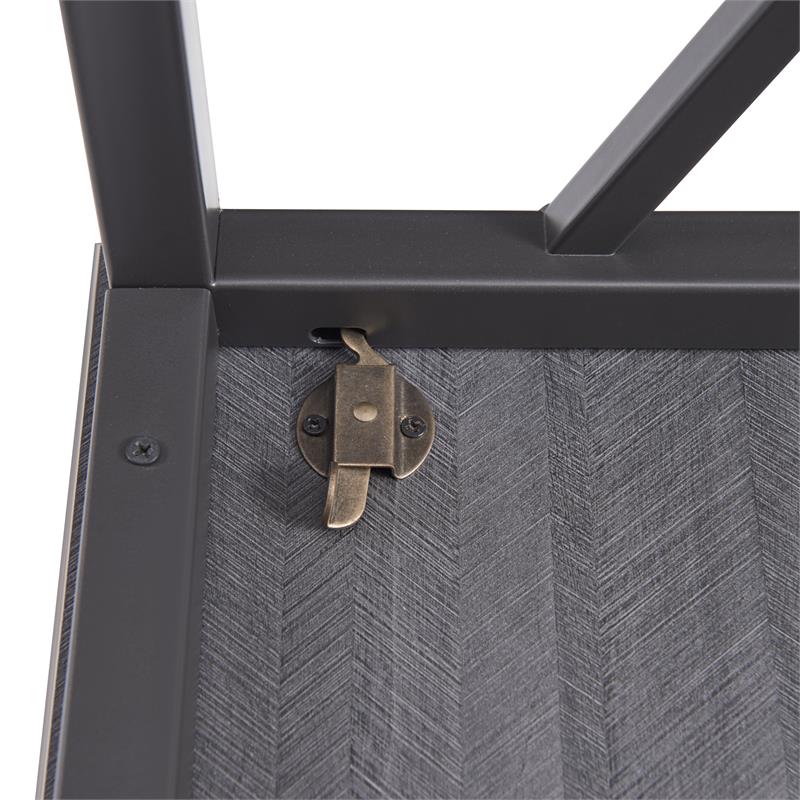 Pemberly Row Collapsible X Desk - Gray Herringbone/Matte Black