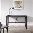 Pemberly Row Collapsible X Desk - Gray Herringbone/Matte Black