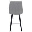 Pemberly Row Stainless Steel Base Counter Stool Set of 2 in Gray/Black