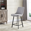 Pemberly Row Stainless Steel Base Counter Stool Set of 2 in Gray/Black