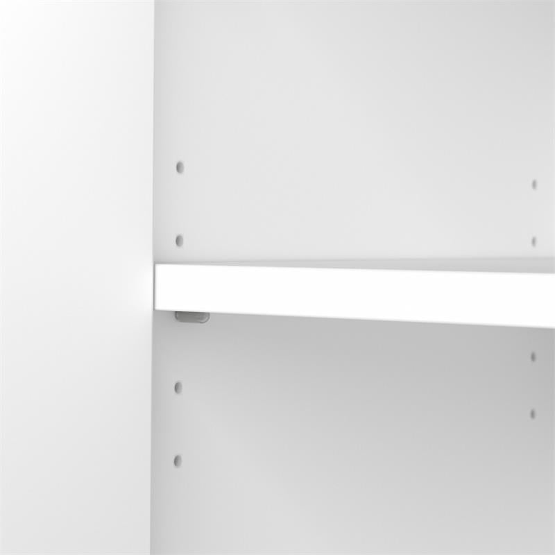Pemberly Row Tall 5 Shelf Bookcase in White - Engineered Wood