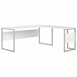 Pemberly Row 72W x 30D L Shaped Table Desk in White - Engineered Wood
