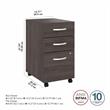 Pemberly Row 3 Drawer Mobile File Cabinet in Storm Gray - Engineered Wood