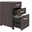 Pemberly Row 3 Drawer Mobile File Cabinet in Storm Gray - Engineered Wood