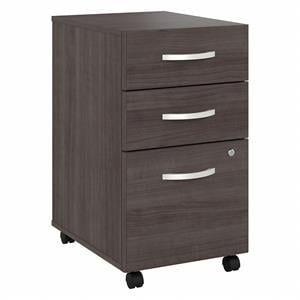Pemberly Row 3 Drawer Mobile File Cabinet in Storm Gray - Engineered Wood