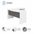 Pemberly Row L Shaped Bow Front Desk in Pure White and Gray - Engineered Wood