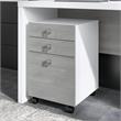Pemberly Row 3 Drawer Mobile File Cabinet in Pure White & Gray - Engineered Wood