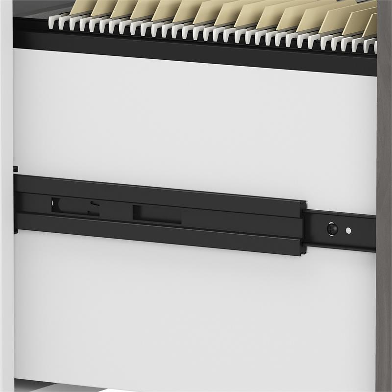 Pemberly Row 3 Drawer Mobile File Cabinet in Pure White & Gray - Engineered Wood