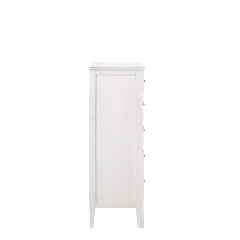 Pemberly Row Modern Transitional Solid Wood Chest in White Finish