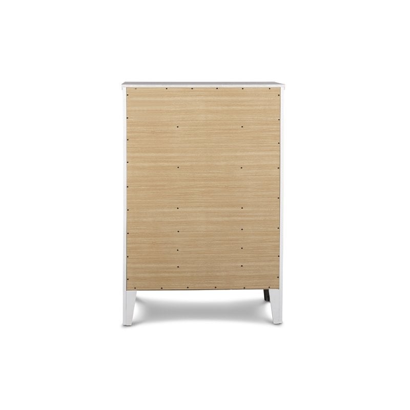 Pemberly Row Modern Transitional Solid Wood Chest in White Finish