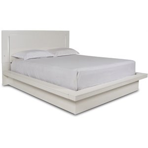 Pemberly Row Modern Contemporary Solid Wood Queen Bed in White