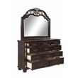 Pemberly Row Contemporary Solid Wood Dresser in Madeira Brown