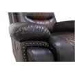 Pemberly Row Modern Contemporary Leather Glider Recliner in Brown