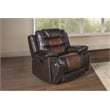 Pemberly Row Modern Contemporary Leather Glider Recliner in Brown