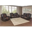 Pemberly Row Modern Contemporary Leather Glider Recliner in Brown