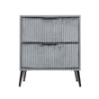 Pemberly Row Modern Contemporary Wood 2-Drawer Nightstand in Gray