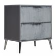 Pemberly Row Modern Contemporary Wood 2-Drawer Nightstand in Gray