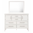 Pemberly Row Modern Contemporary Wood Dresser with Mirror in White