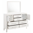 Pemberly Row Modern Contemporary Wood Dresser with Mirror in White