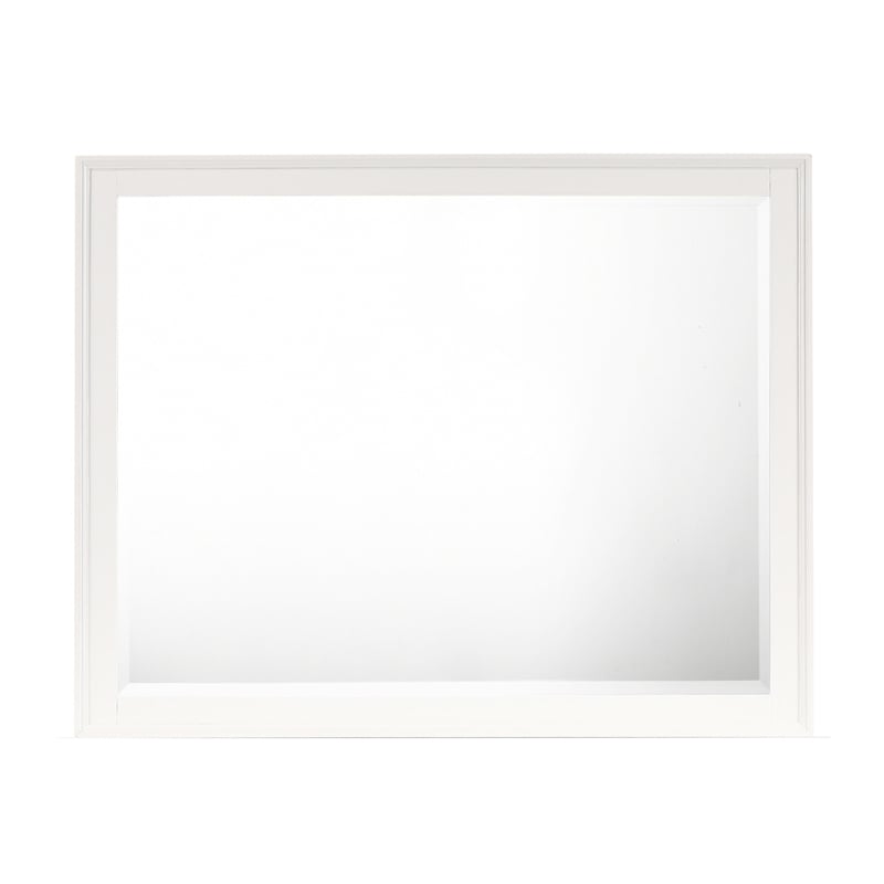Pemberly Row Modern Contemporary Wood Dresser with Mirror in White
