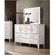 Pemberly Row Modern Contemporary Wood Dresser with Mirror in White