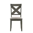 Pemberly Row Solid Wood Side Chair in Rustic Brown (Set of 2)