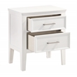 Pemberly Row Contemporary Wood Nightstand with 2 Drawers in White