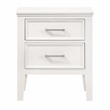 Pemberly Row Contemporary Wood Nightstand with 2 Drawers in White