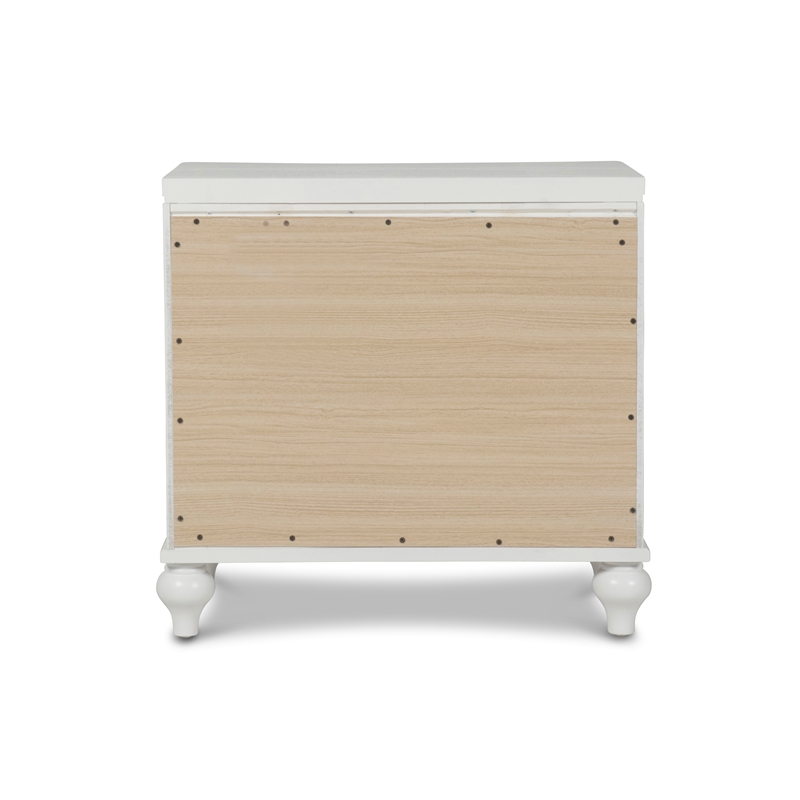Pemberly Row Contemporary Solid Wood 3-Drawer Nightstand in White