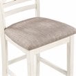 Pemberly Row 5-Piece Solid Wood Counter Dining Set in Brown/White