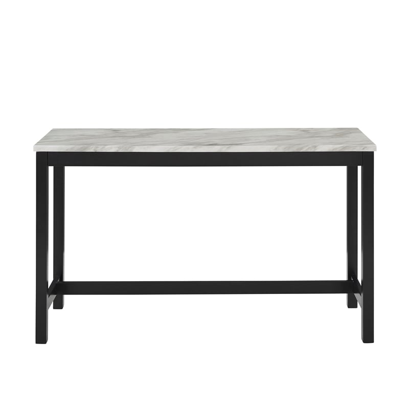 Pemberly Row Contemporary 4-Piece Faux Marble & Wood Bar Set in Gray