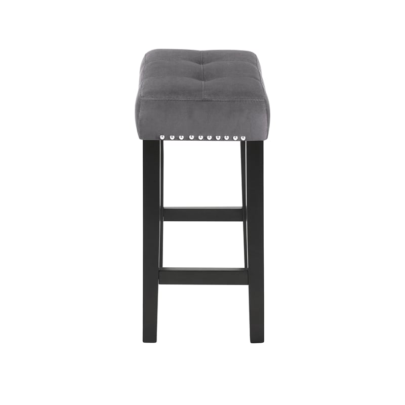Pemberly Row Contemporary 4-Piece Faux Marble & Wood Bar Set in Gray