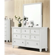 Pemberly Row Contemporary 8-Drawer Wood Dresser with Mirror in White