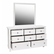 Pemberly Row Contemporary 8-Drawer Wood Dresser with Mirror in White