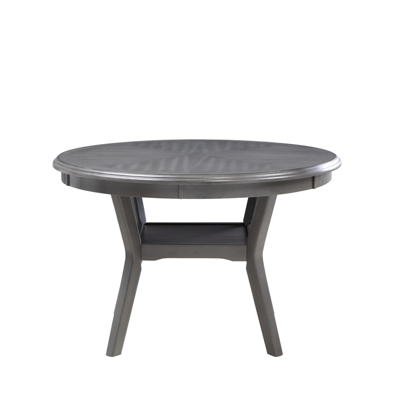 Pemberly Row Contemporary 5-Piece Contemporary Wood Dining Set in Gray