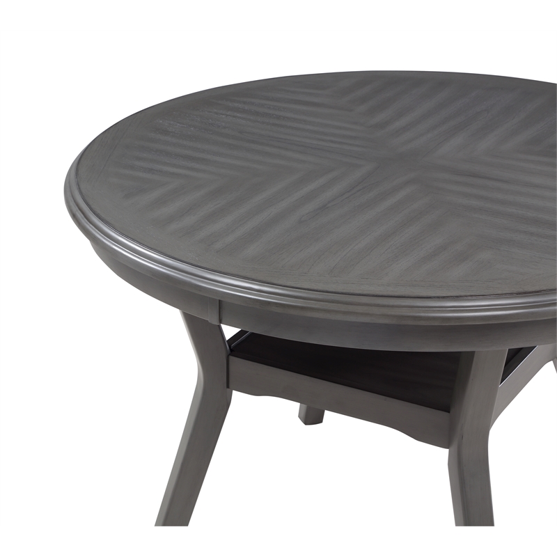 Pemberly Row Contemporary 5-Piece Contemporary Wood Dining Set in Gray