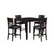 Pemberly Row Contemporary 5-Piece Transitional Wood Counter Set in Ebony